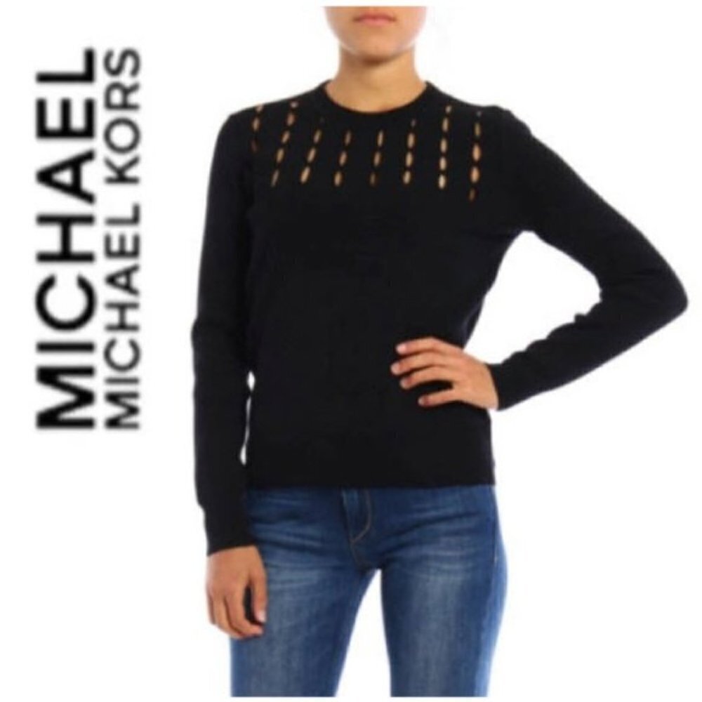 Michael Kors Black Long Sleeve Top